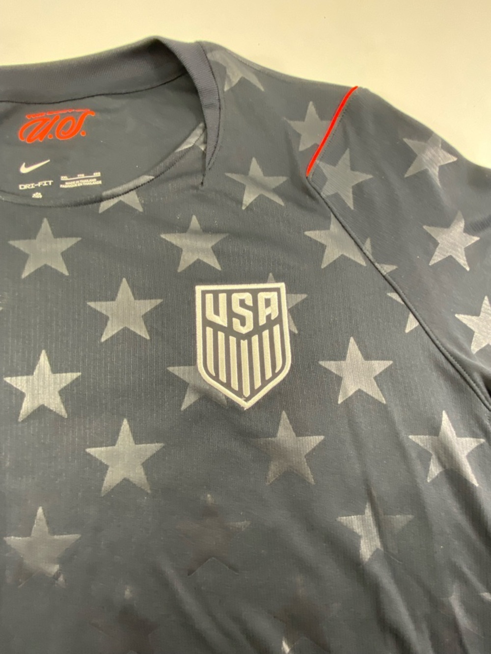 Nike USA Men’s Size 2XL Dri-Fit Performance Jersey Black With Charcoal Stars NWT - Picture 9 of 16
